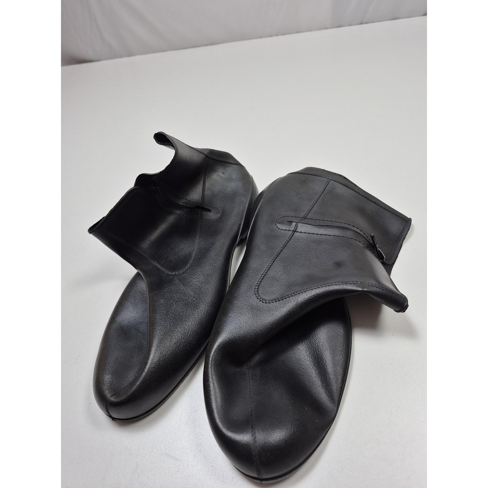 Fogs by London Fog Rain Boots Mens Size 8 Black Rubber Zip Ankle Waterproof